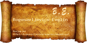 Bogosavljevics Evelin névjegykártya
